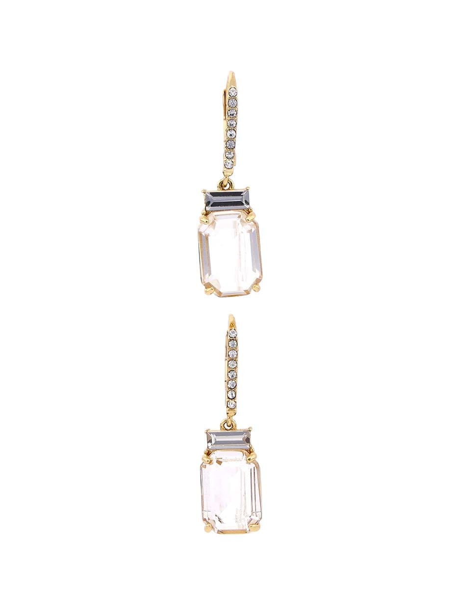 Aretes de rectángulo con acabado pavé cristal