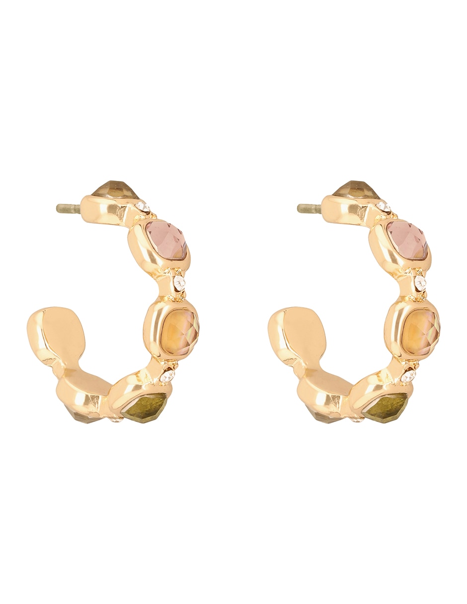 Aretes de aro Dreams con acabado pavé circonita 2