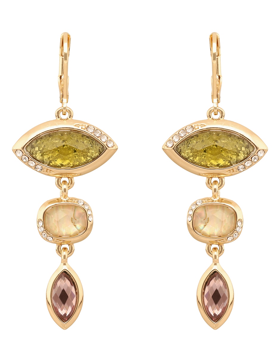 Aretes largos con acabado pavé