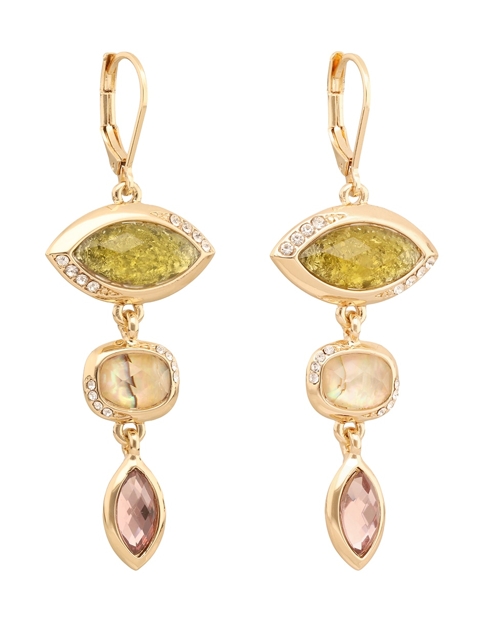 Aretes largos con acabado pavé 2
