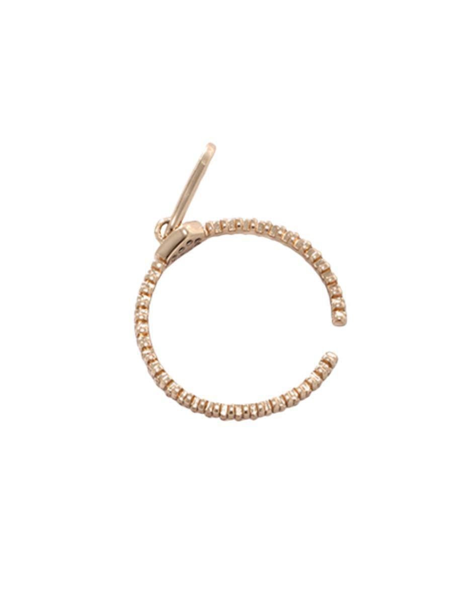 Anillo circular 10 k de oro laminado zirconia pulido 4
