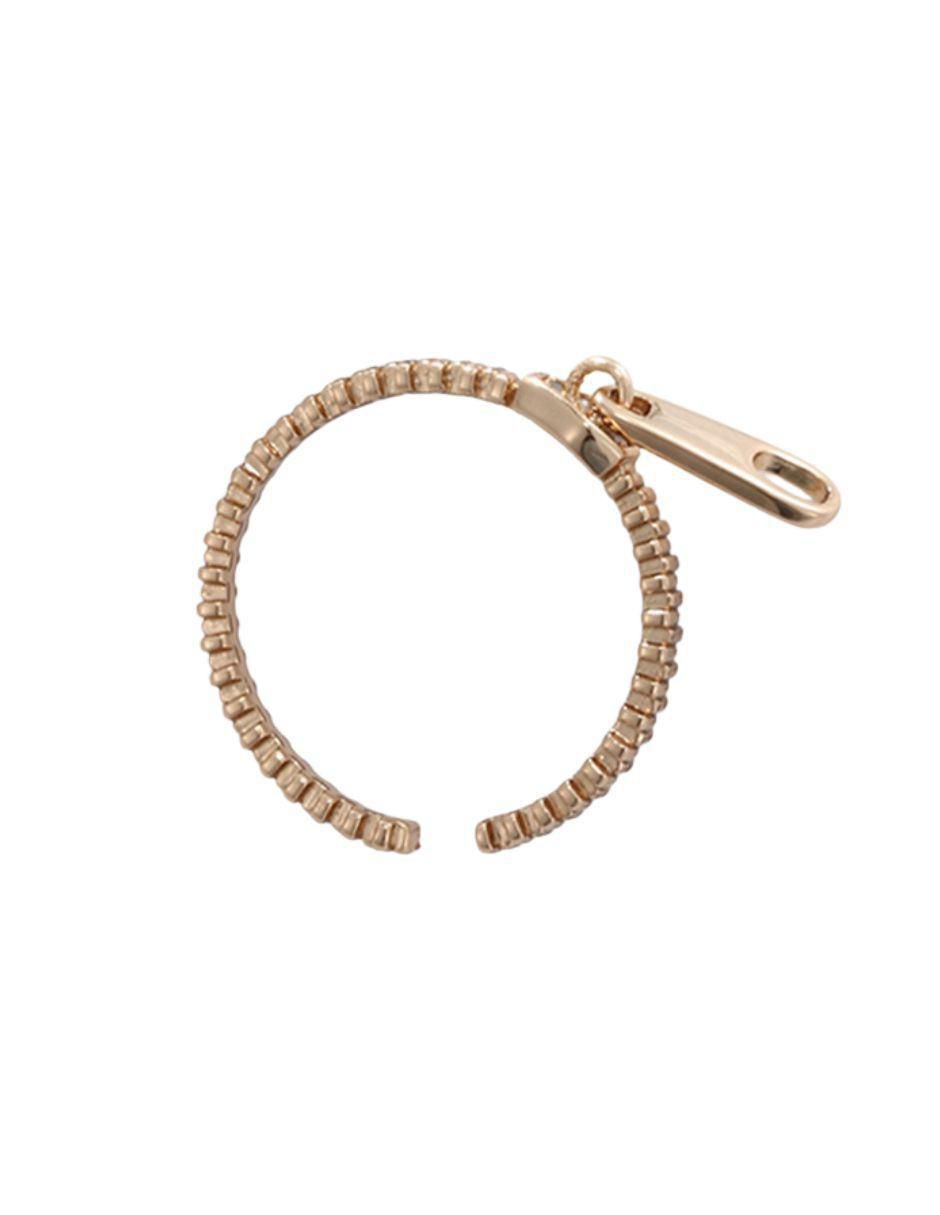 Anillo circular 10 k de oro laminado zirconia pulido 5