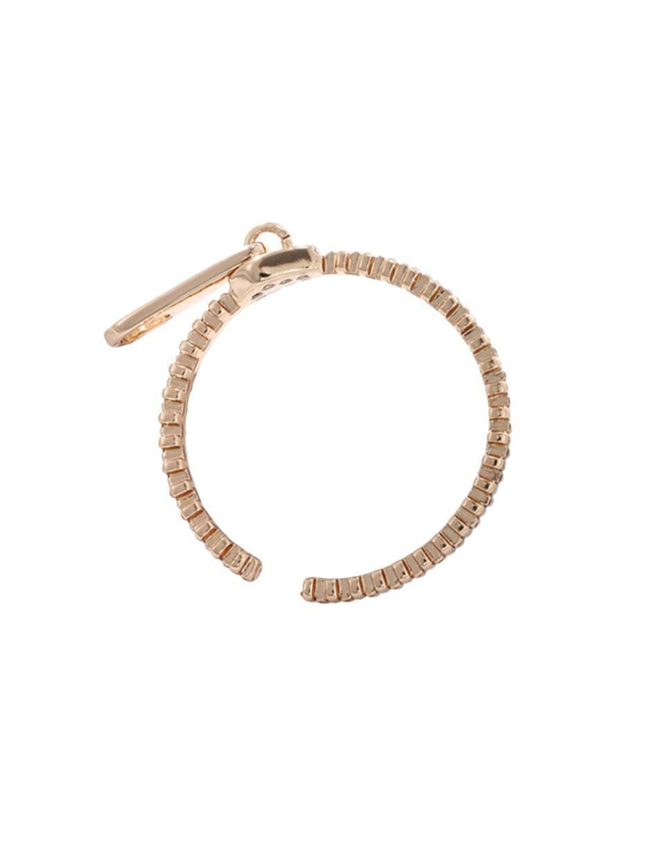Anillo circular 10 k de oro laminado zirconia pulido 6