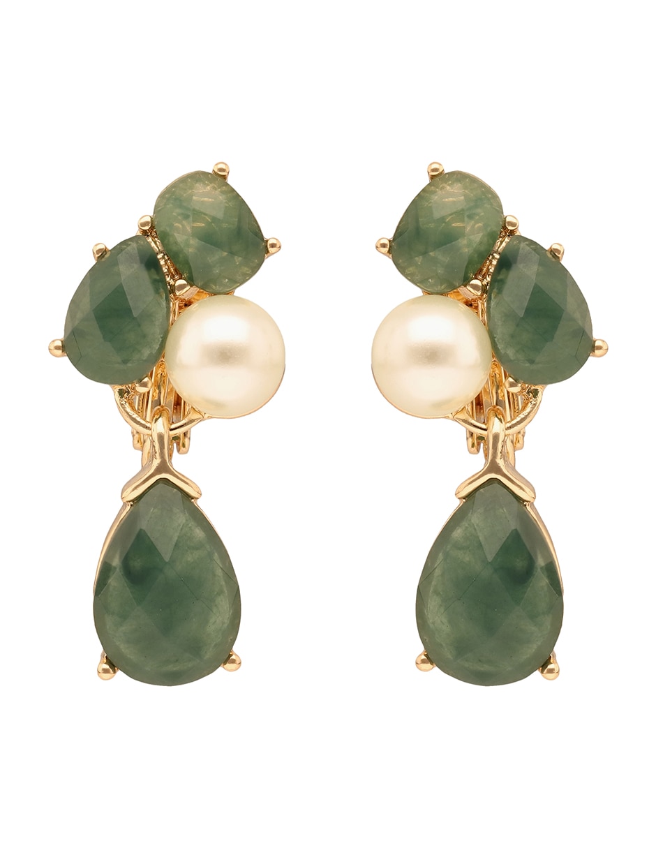 Aretes cortos de gota Glacial Glow con acabado esmaltado circonita