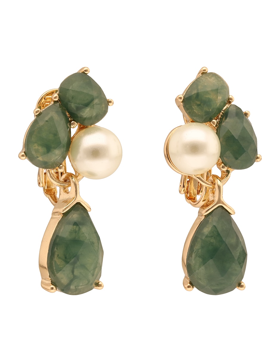 Aretes cortos de gota Glacial Glow con acabado esmaltado circonita 2
