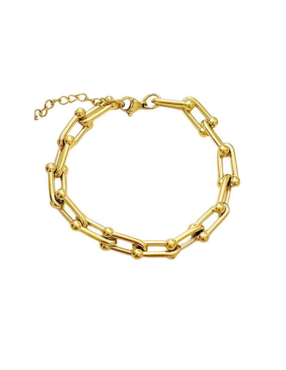 Pulsera de oro laminado 8 k con acabado pulido