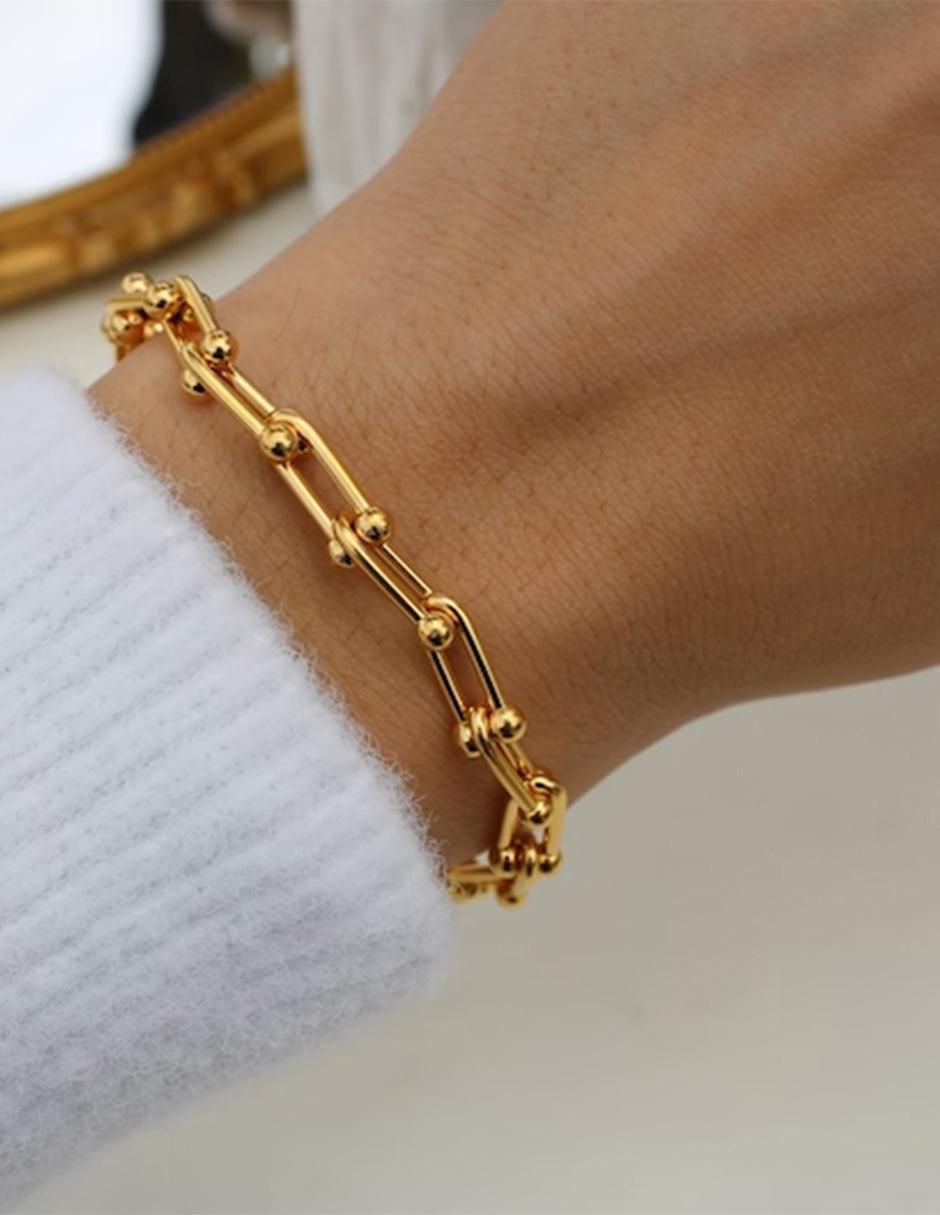Pulsera de oro laminado 8 k con acabado pulido 4