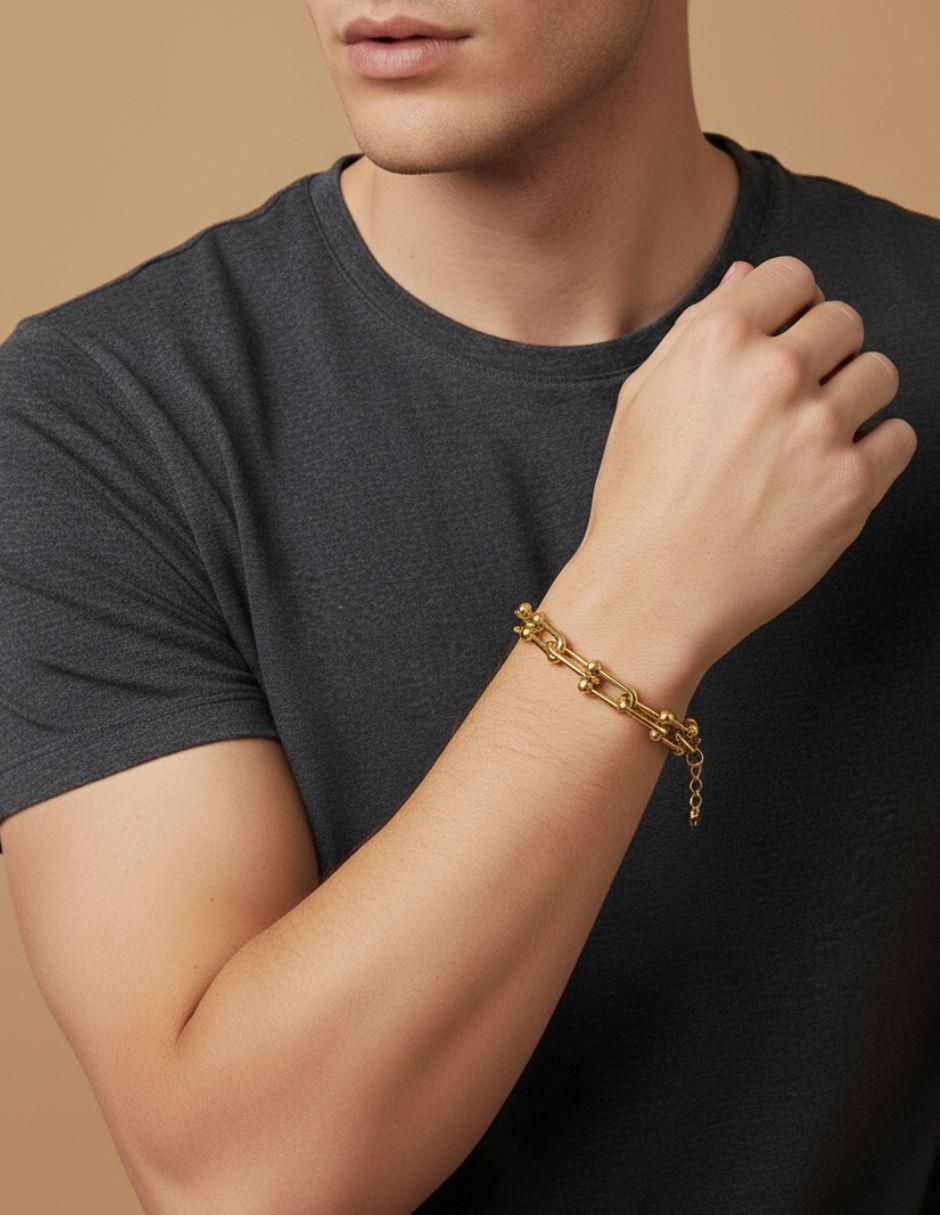 Pulsera de oro laminado 8 k con acabado pulido 5