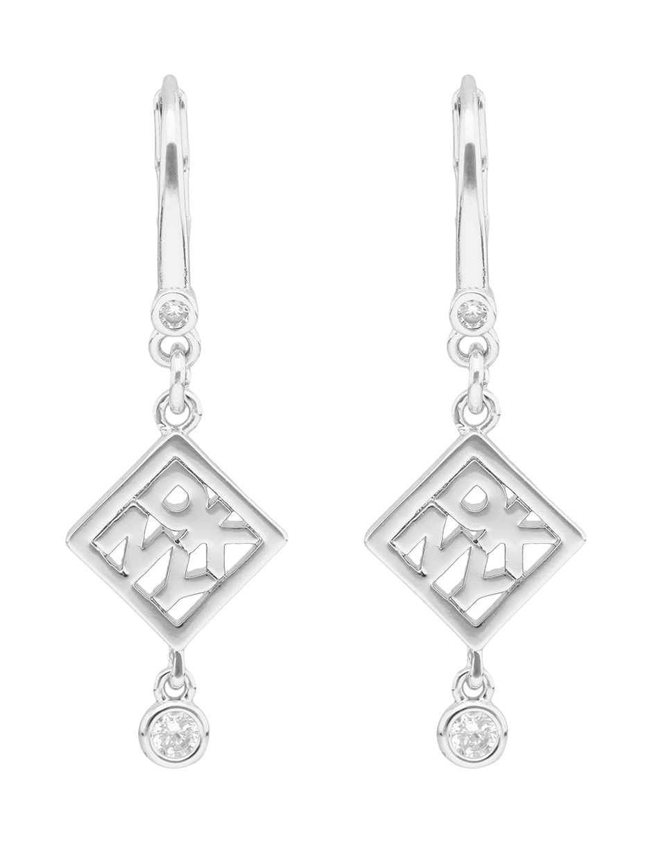Aretes cortos de rombo Kalina con acabado brillante circonita