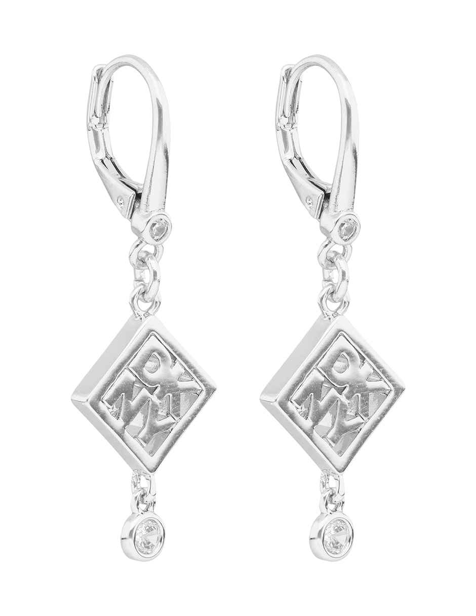 Aretes cortos de rombo Kalina con acabado brillante circonita 2