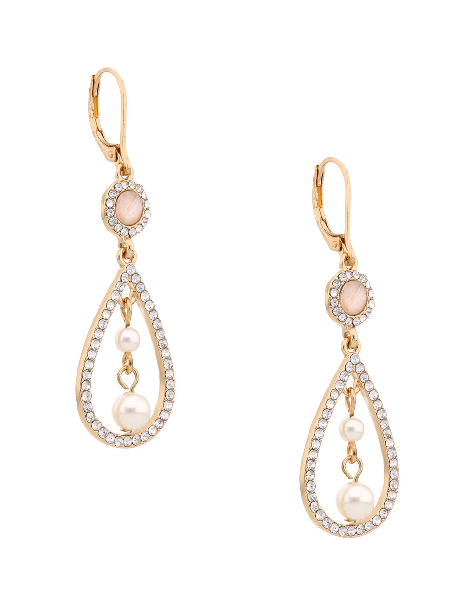 Aretes largos con acabado pavé circonita 2