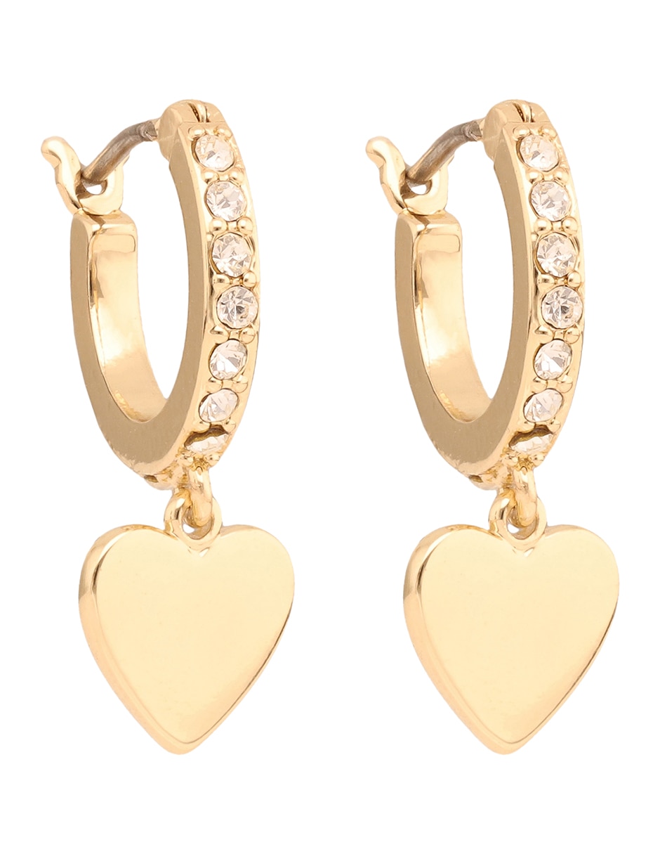 Arracadas de corazón con acabado pavé circonita 2