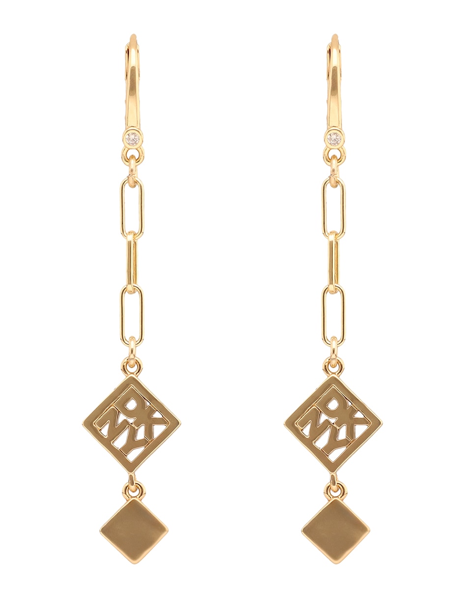 Aretes largos de rombo Kalina con acabado pulido Aretes largos de rombo Kalina con acabado pulido