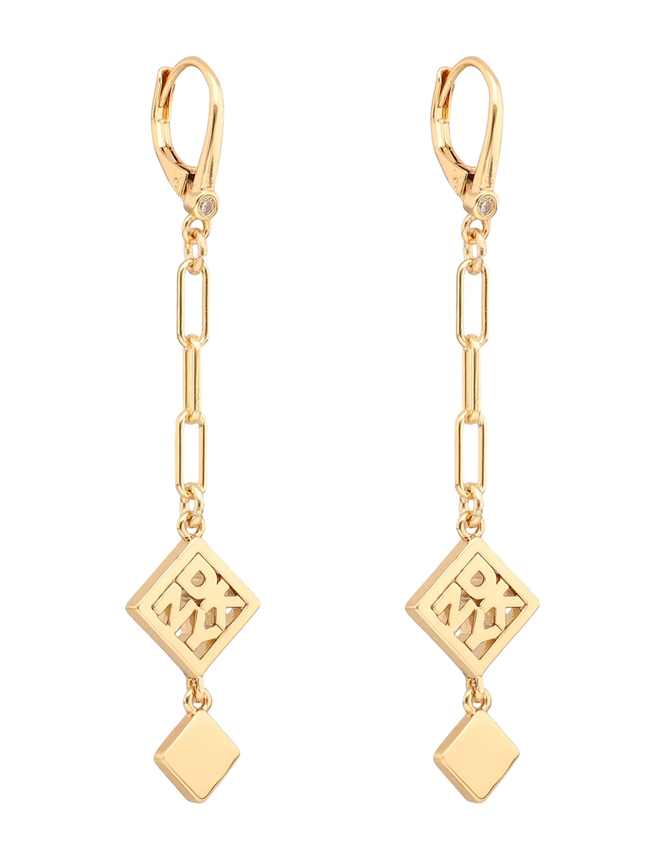 Aretes largos de rombo Kalina con acabado pulido 2