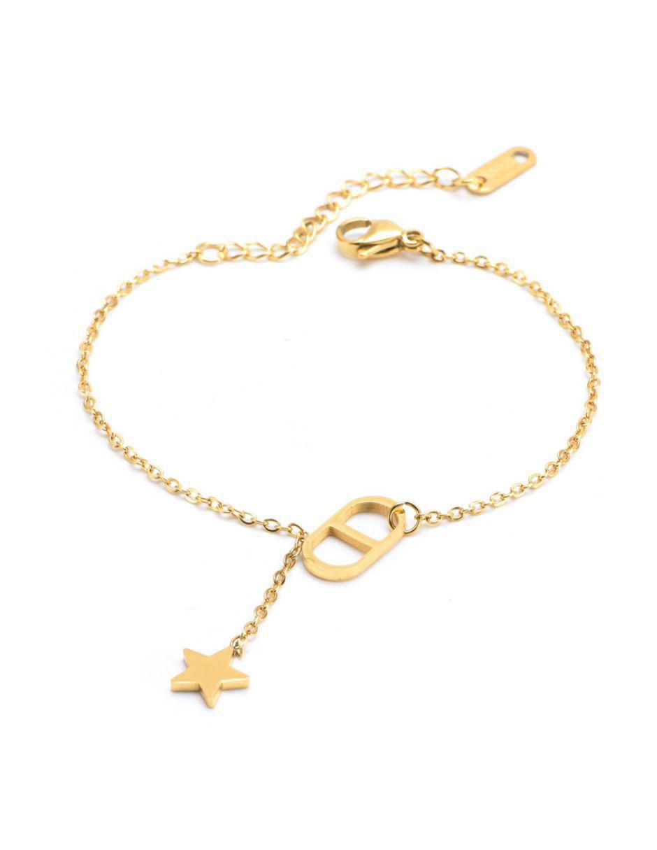 Pulsera de oro laminado 8 k con acabado pulido