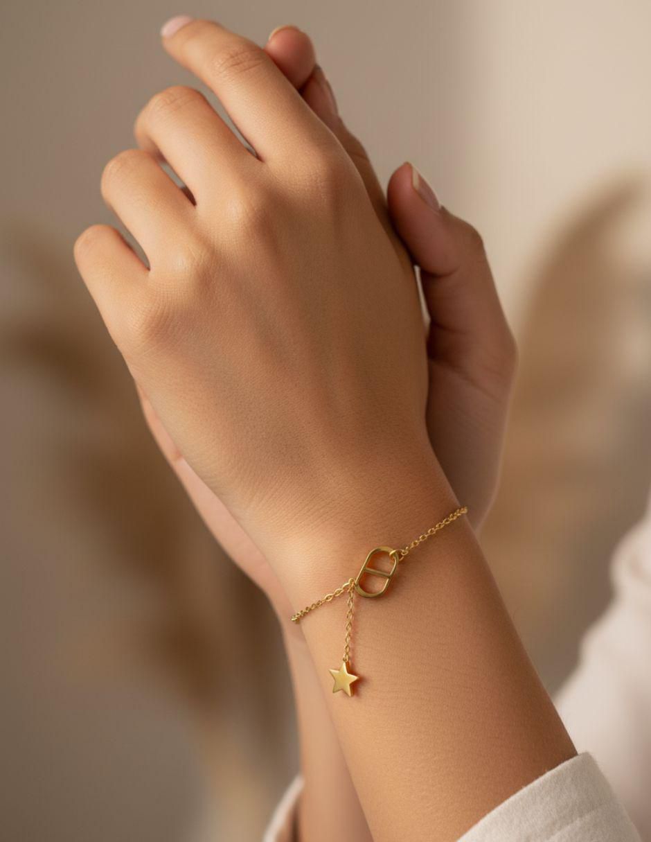 Pulsera de oro laminado 8 k con acabado pulido 2