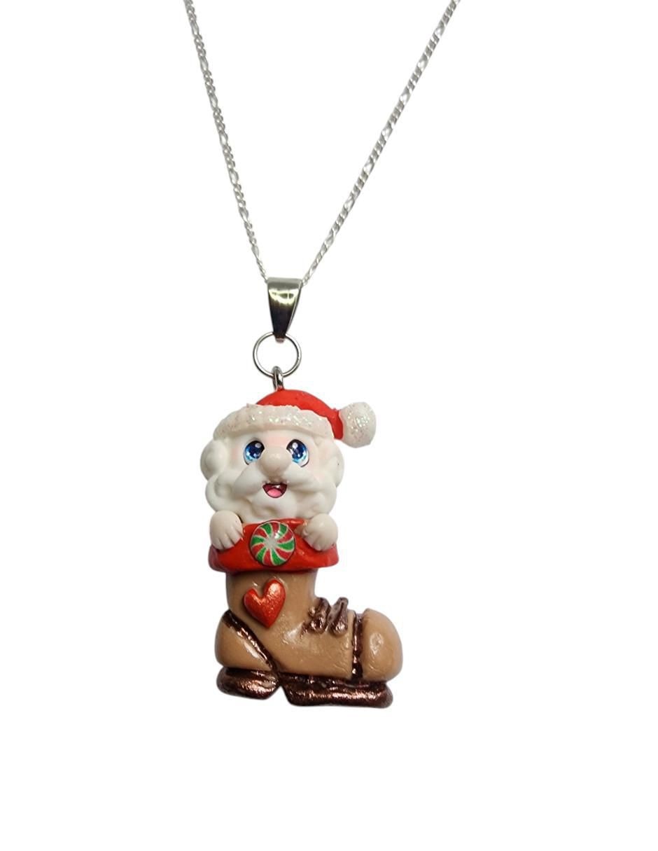 Collar Santa Claus de plata P 925 Collar Santa Claus de plata P 925