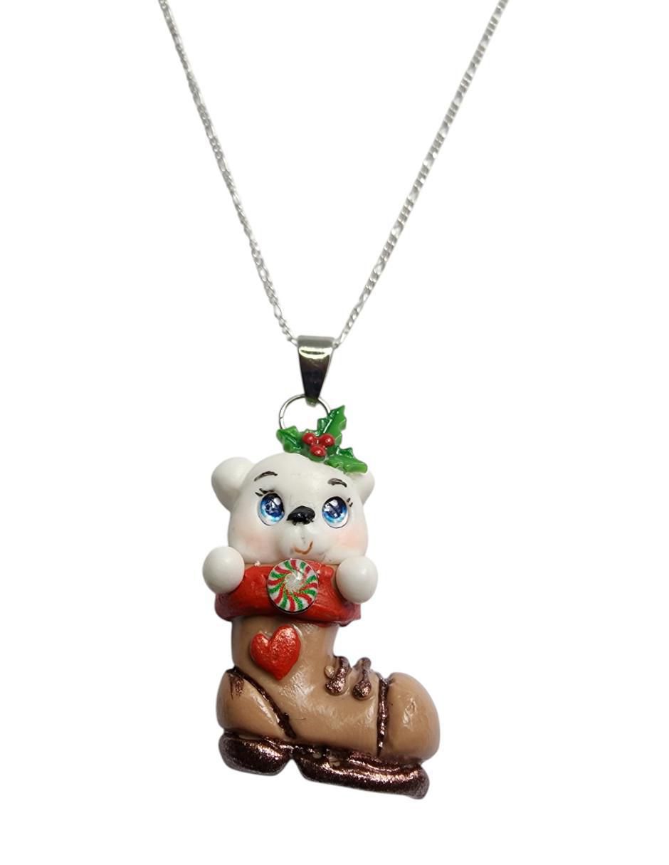 Collar navidad de oso Dulzura de plata P 925 5