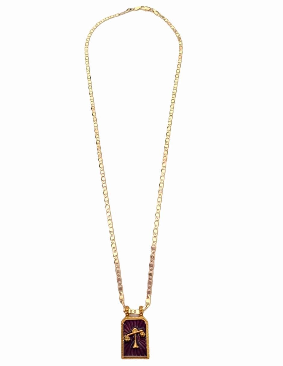 Collar con dije de signo zodiacal Constelaciones de oro laminado 10 K 2