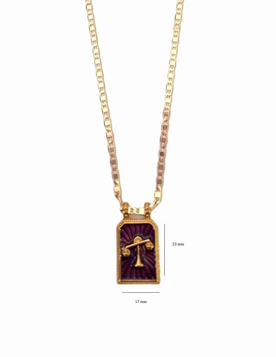 Collar con dije de signo zodiacal Constelaciones de oro laminado 10 K 4