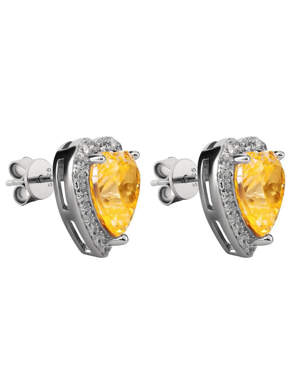 Broqueles de corazón de plata p925 con acabado brillante zirconia 2