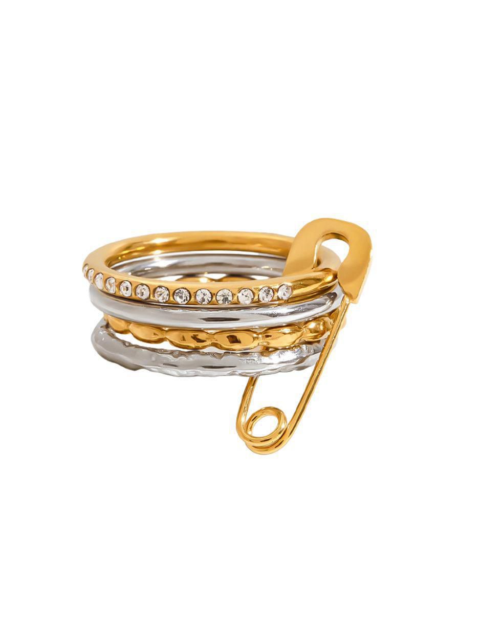 Anillo 10 k de oro laminado zirconia pulido Anillo 10 k de oro laminado zirconia pulido