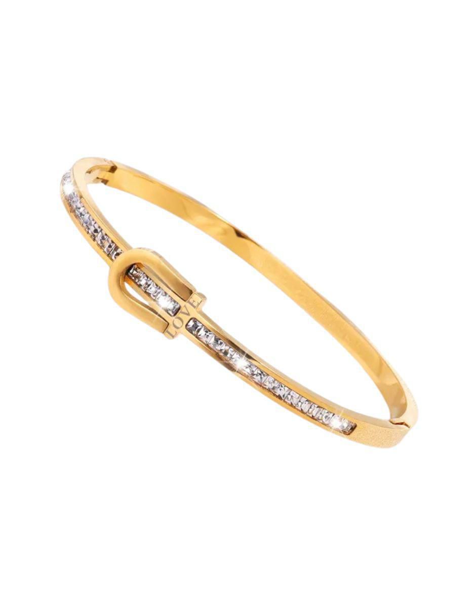 Brazalete de oro laminado 8 k con acabado pulido