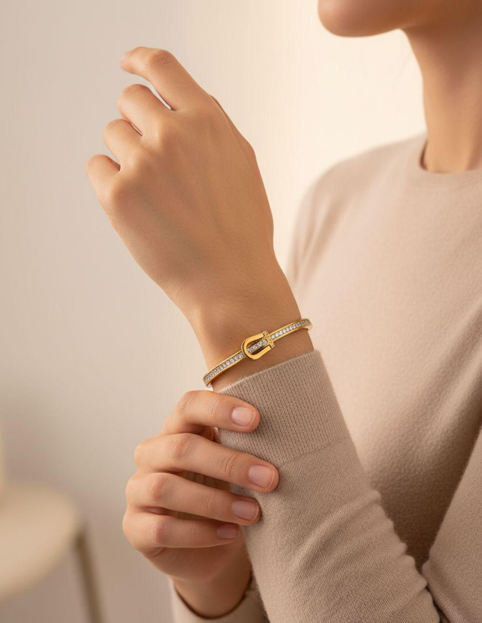 Brazalete de oro laminado 8 k con acabado pulido 3