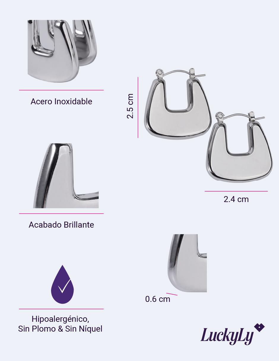 Arracadas cuadradas luckyly con acabado baño de oro 14 k
