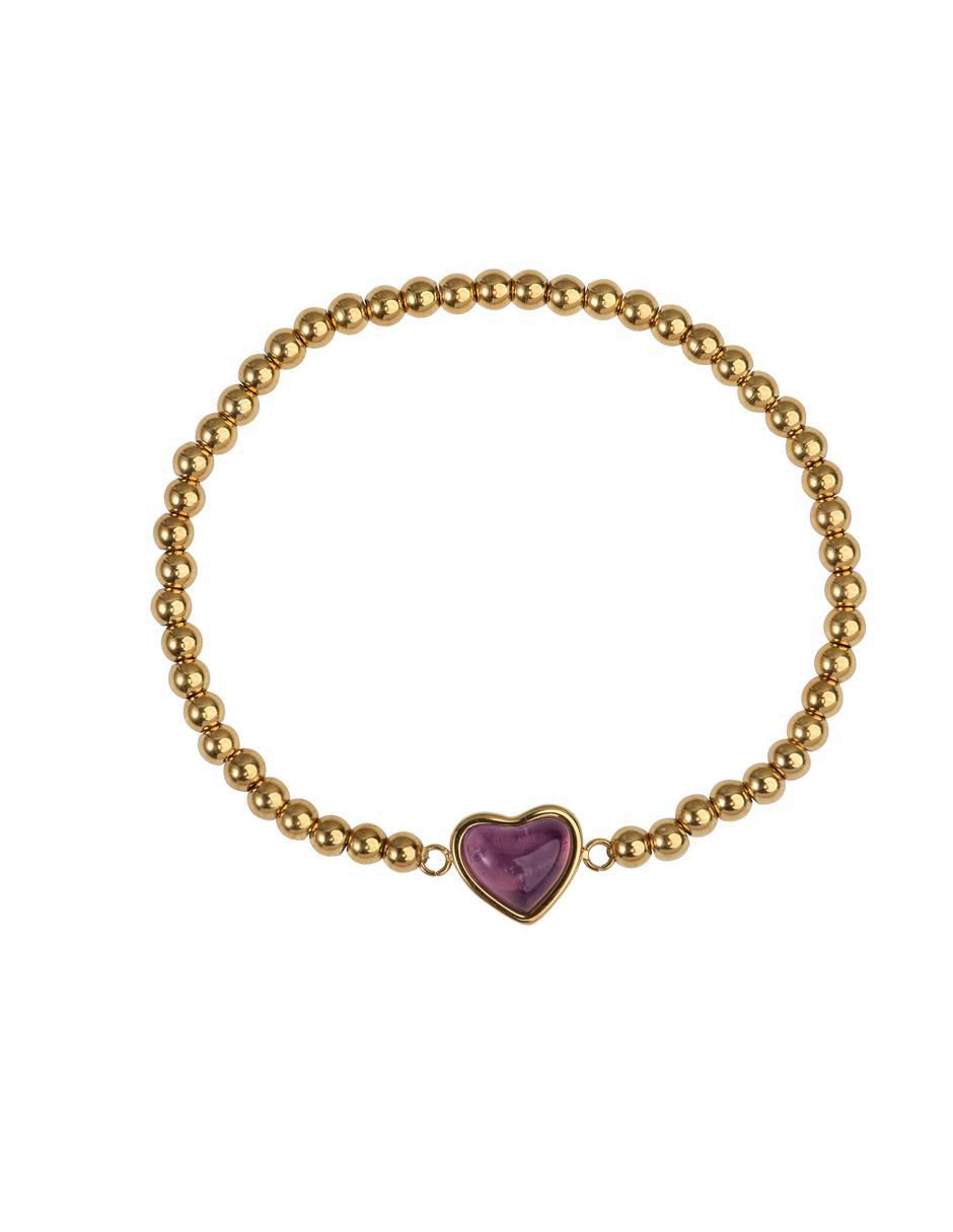 Pulsera luckyly "de" acero inoxidable 14 k nadia "con acabado"