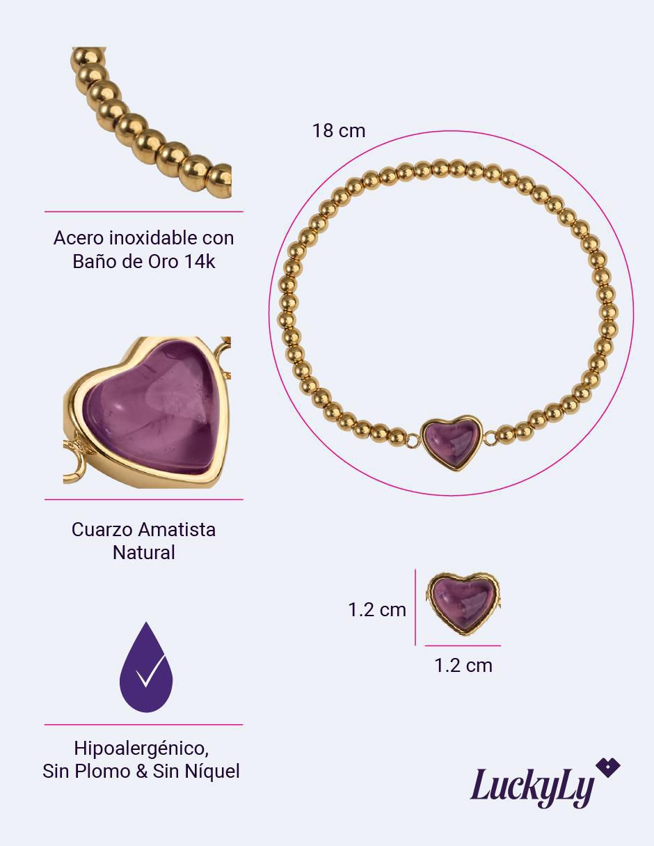 Pulsera luckyly "de" acero inoxidable 14 k nadia "con acabado"