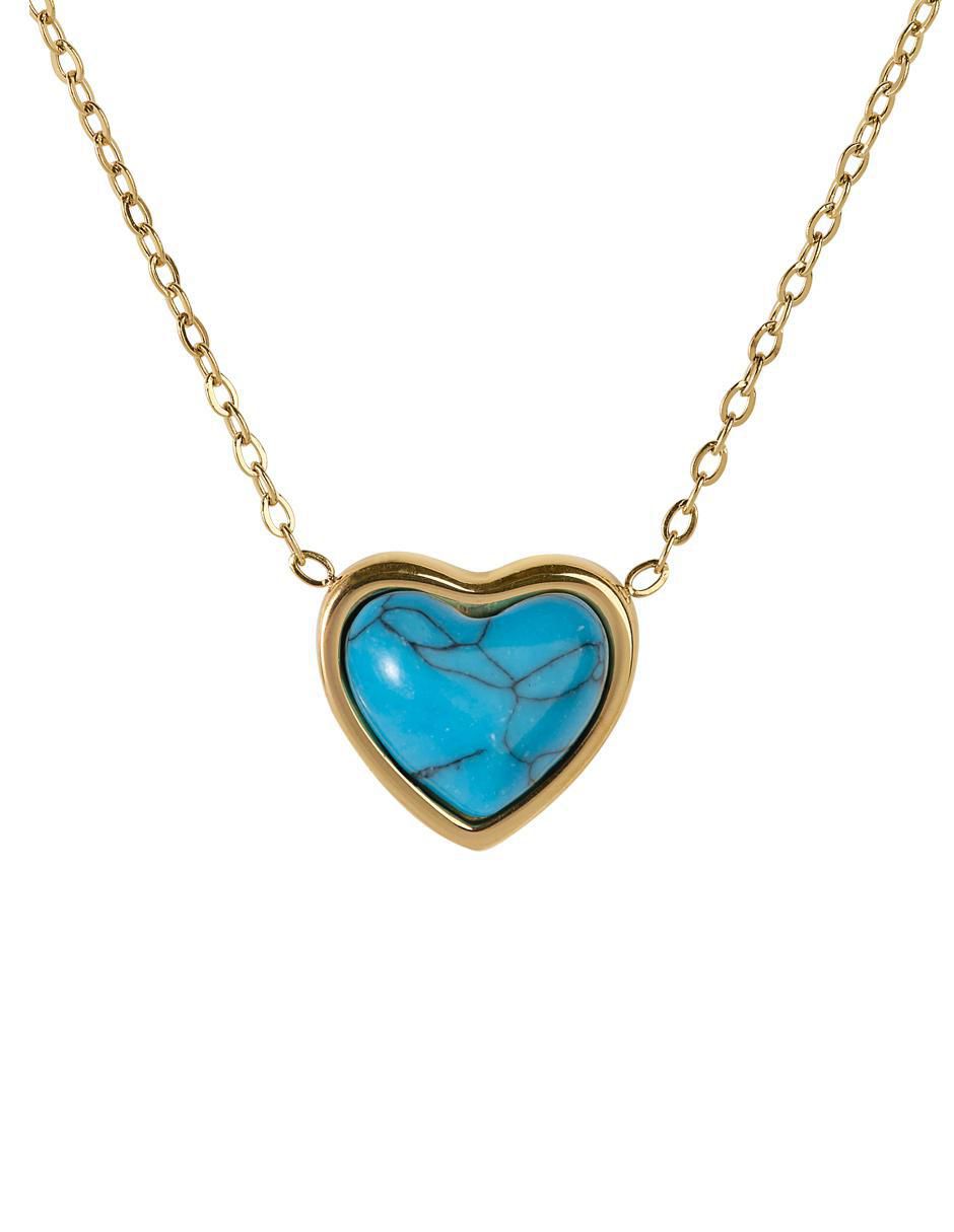 Collar de corazón de baño de oro 14 k