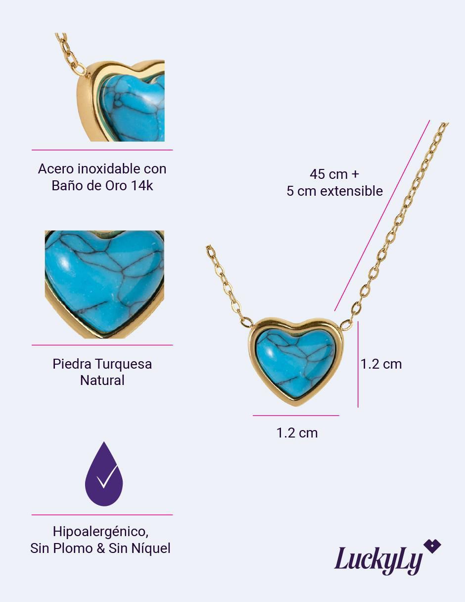 Collar de corazón de baño de oro 14 k 14