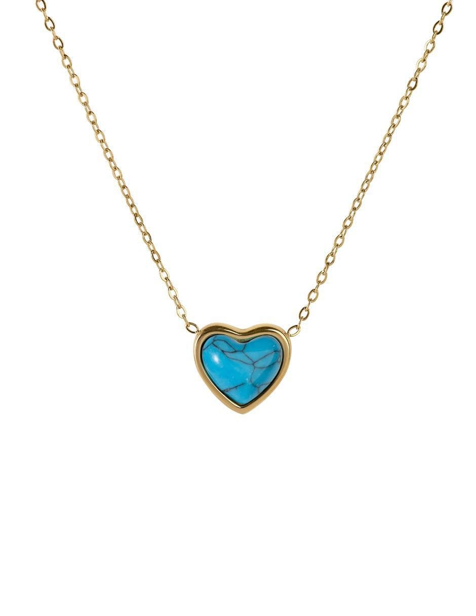 Collar de corazón de baño de oro 14 k 11