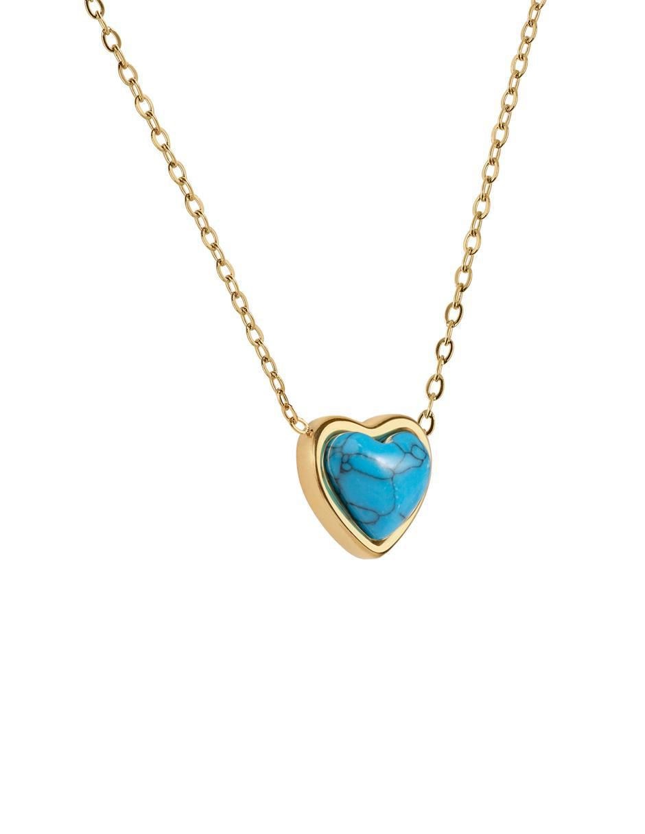 Collar de corazón de baño de oro 14 k 12