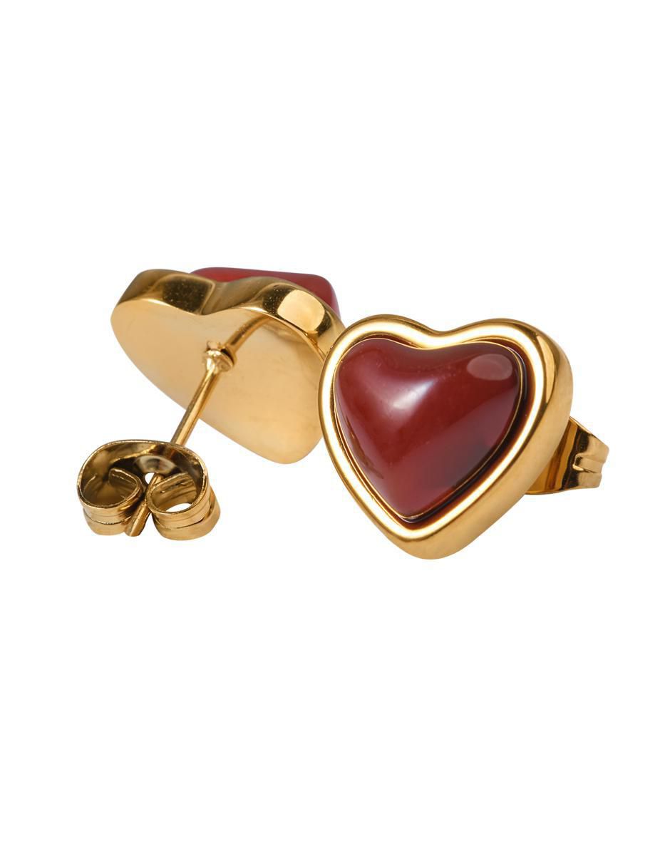 Broqueles "de (si aplica)" corazón no aplica luckyly nadia "de" acero inoxidable 14 k "con acabado" baño de oro cuarzo