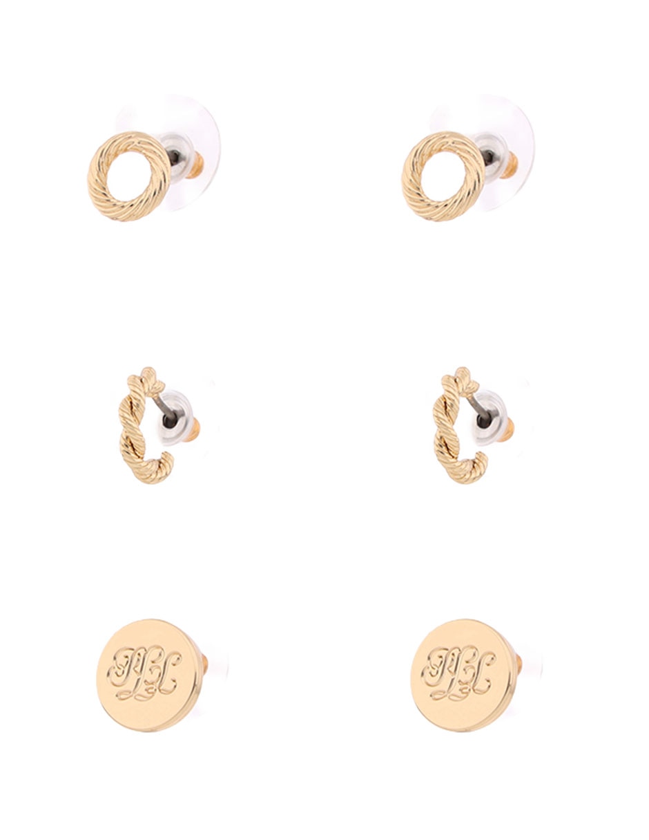 Set de aretes con acabado brillante 2