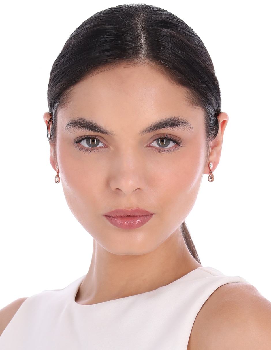 Aretes cortos Bedazzled Brilliance con acabado brillante cristal 3
