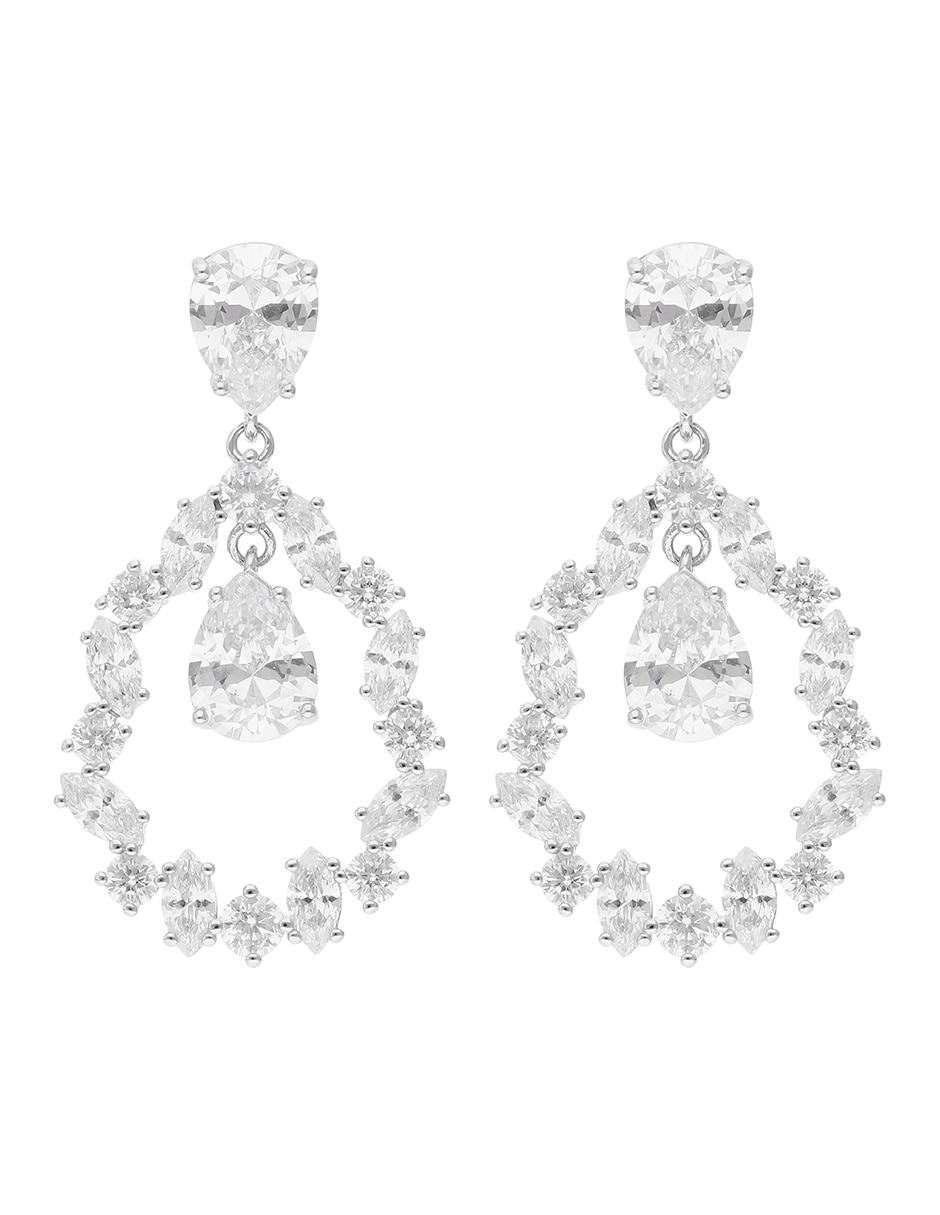 Aretes cortos Diamonds and Debutantes con acabado brillante cristal