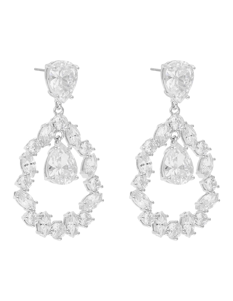 Aretes cortos Diamonds and Debutantes con acabado brillante cristal 2