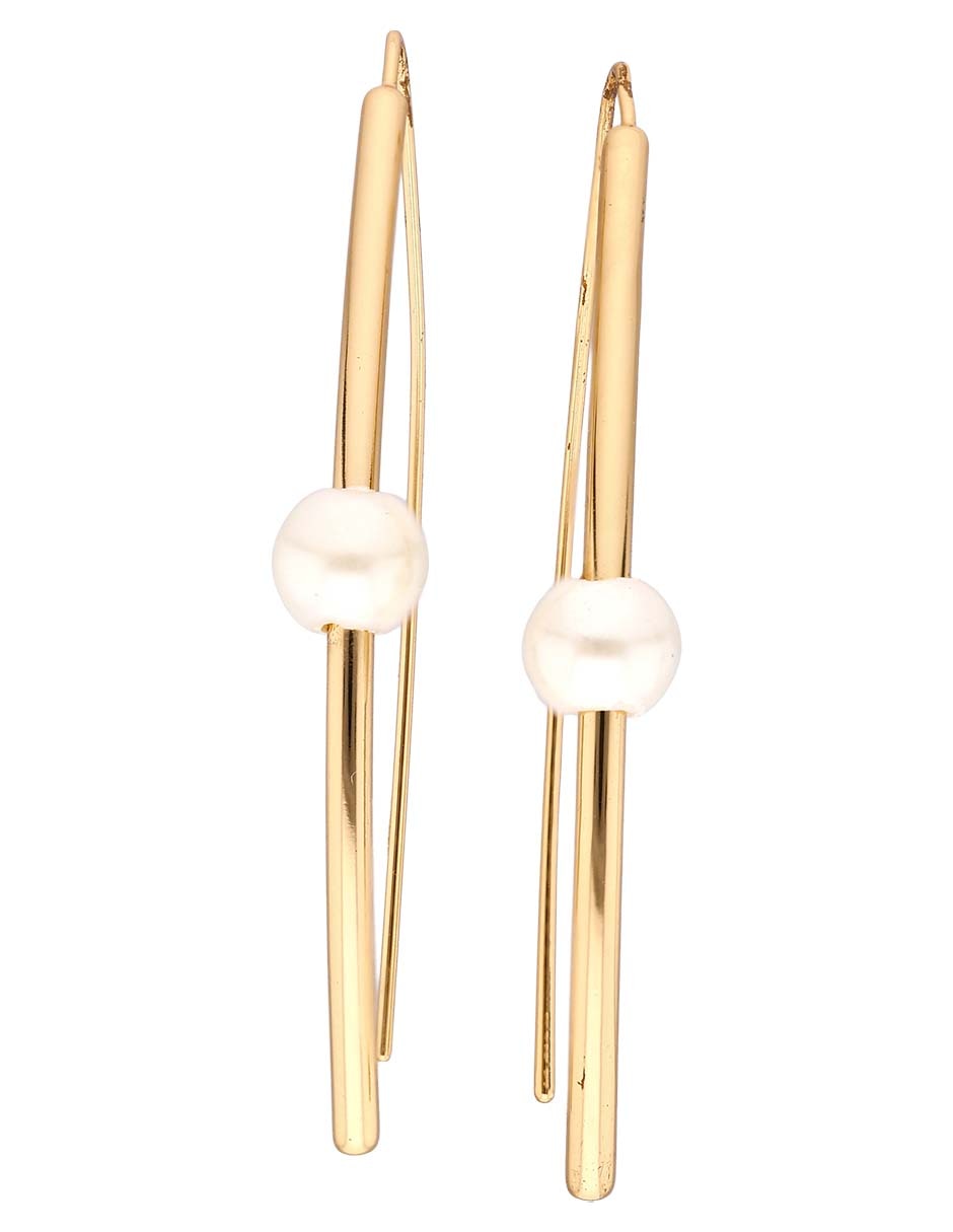 Aretes largos Elaina con acabado pulido