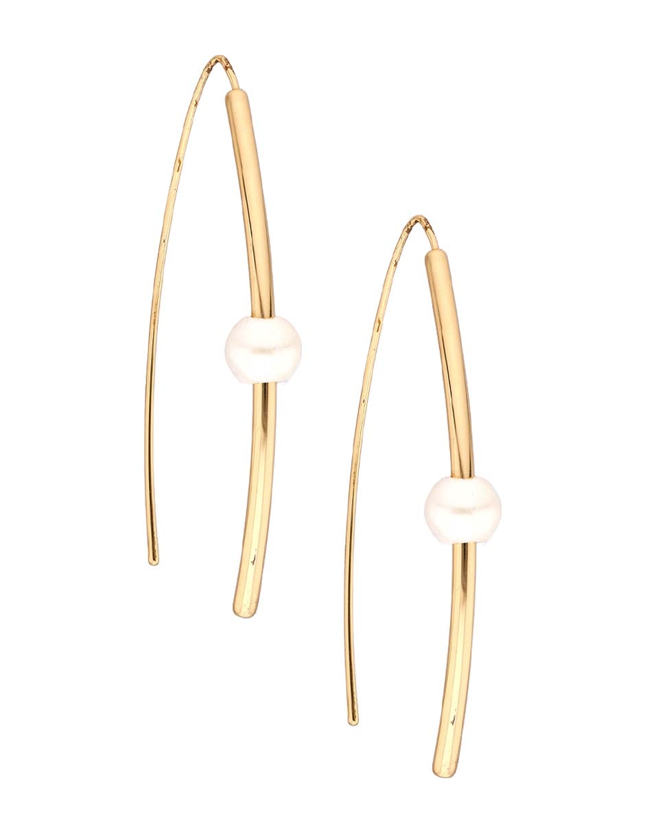 Aretes largos Elaina con acabado pulido 2