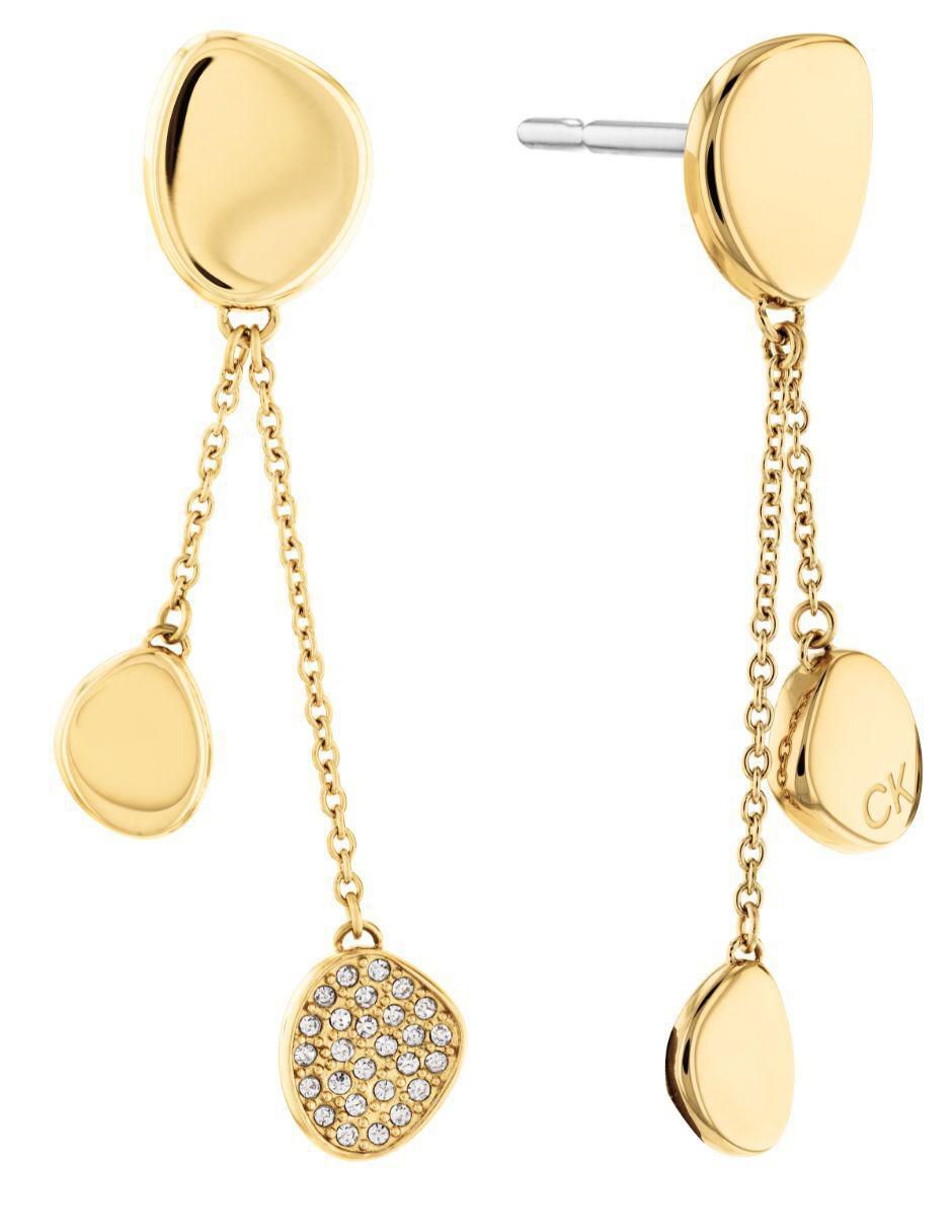 Aretes largos de gota Fascinate con acabado brillante
