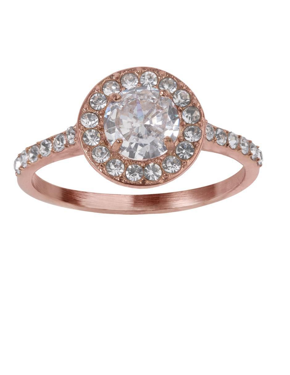 Anillo de compromiso con acabado baño de oro 18 k Nima 2