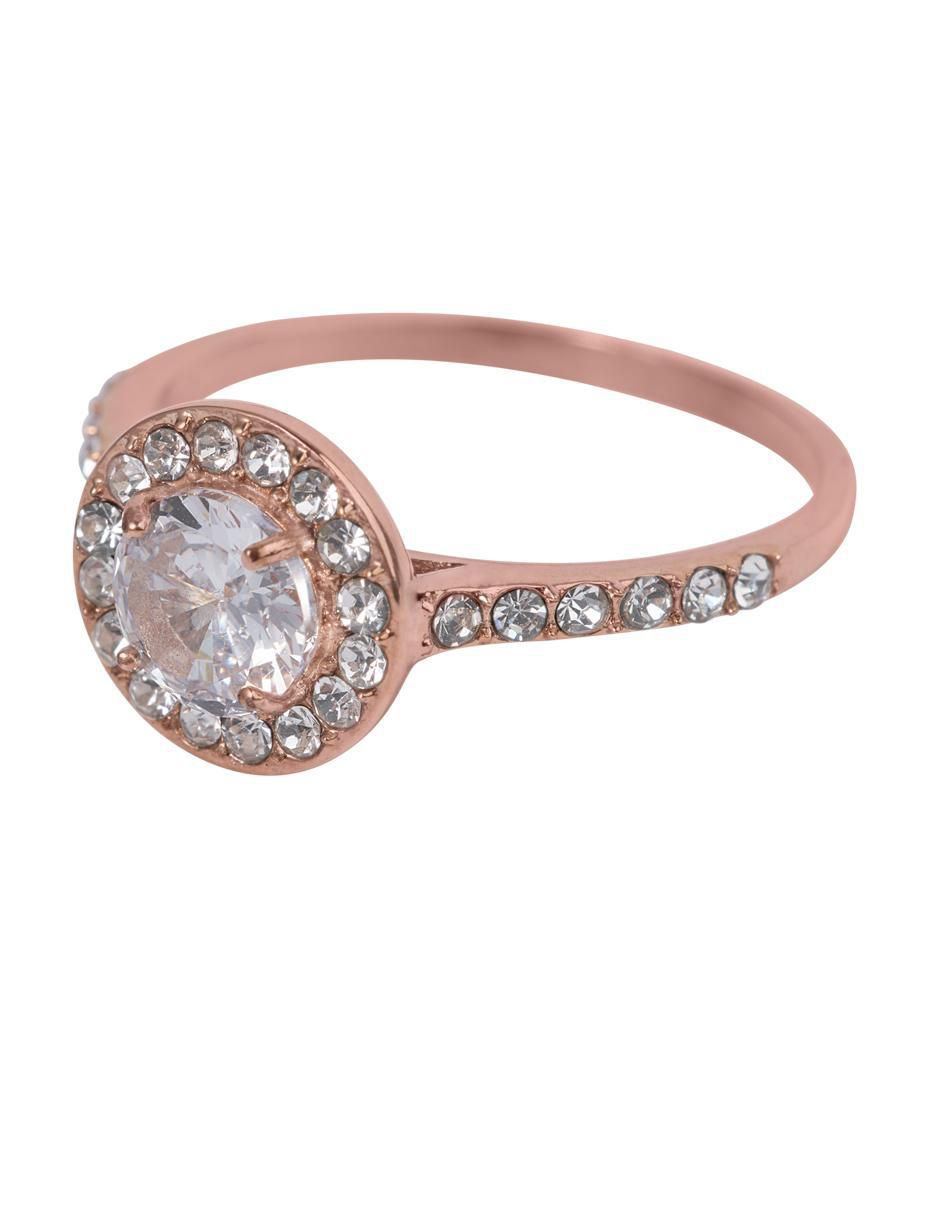 Anillo de compromiso con acabado baño de oro 18 k Nima 3