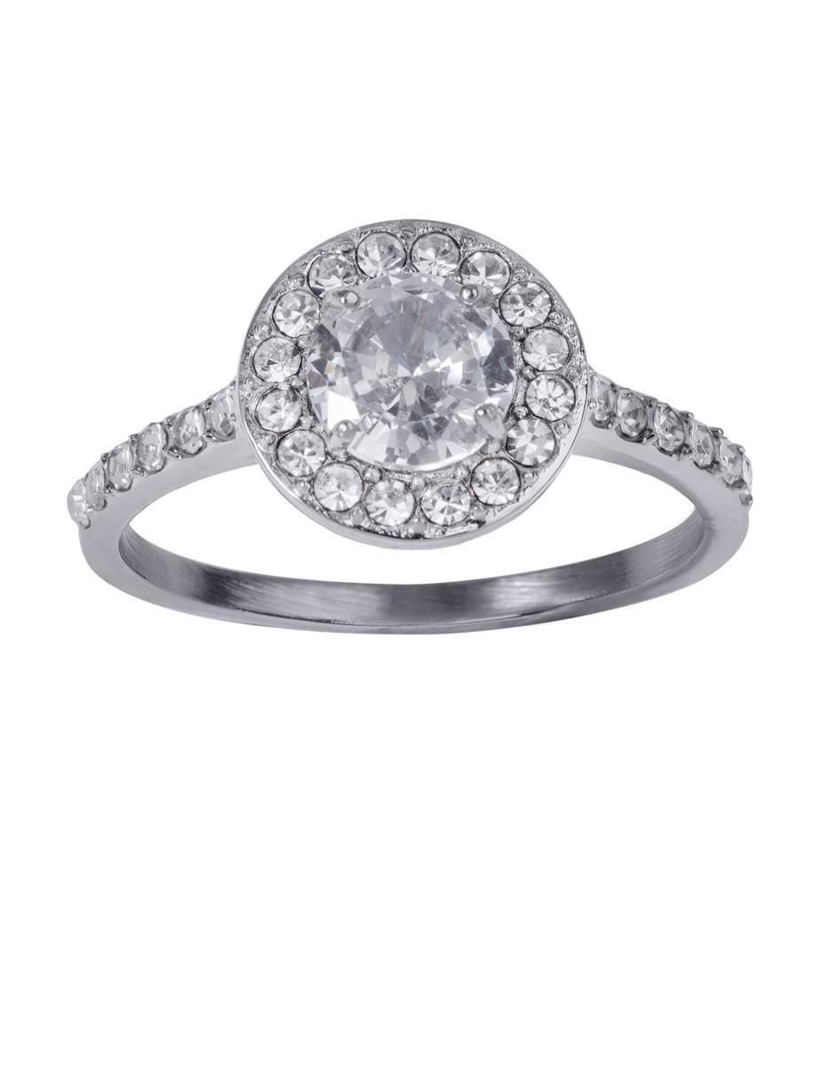 Anillo de compromiso con acabado baño de oro 18 k Nima 5