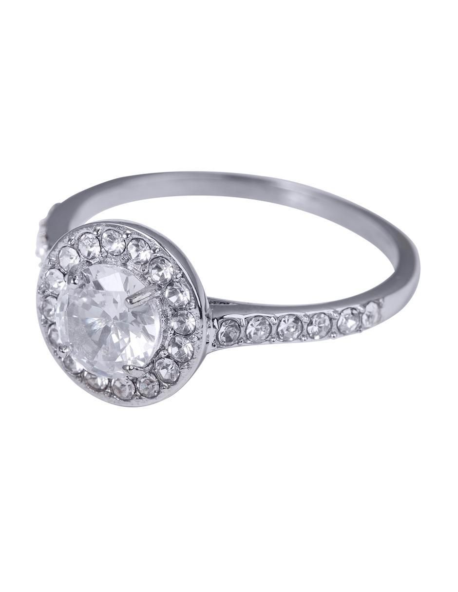 Anillo de compromiso con acabado baño de oro 18 k Nima 6