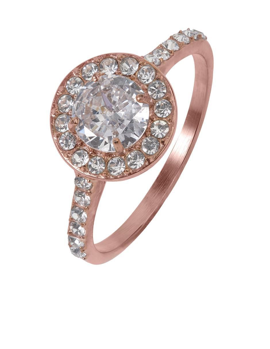 Anillo de compromiso con acabado baño de oro 18 k Nima Anillo de compromiso con acabado baño de oro 18 k Nima