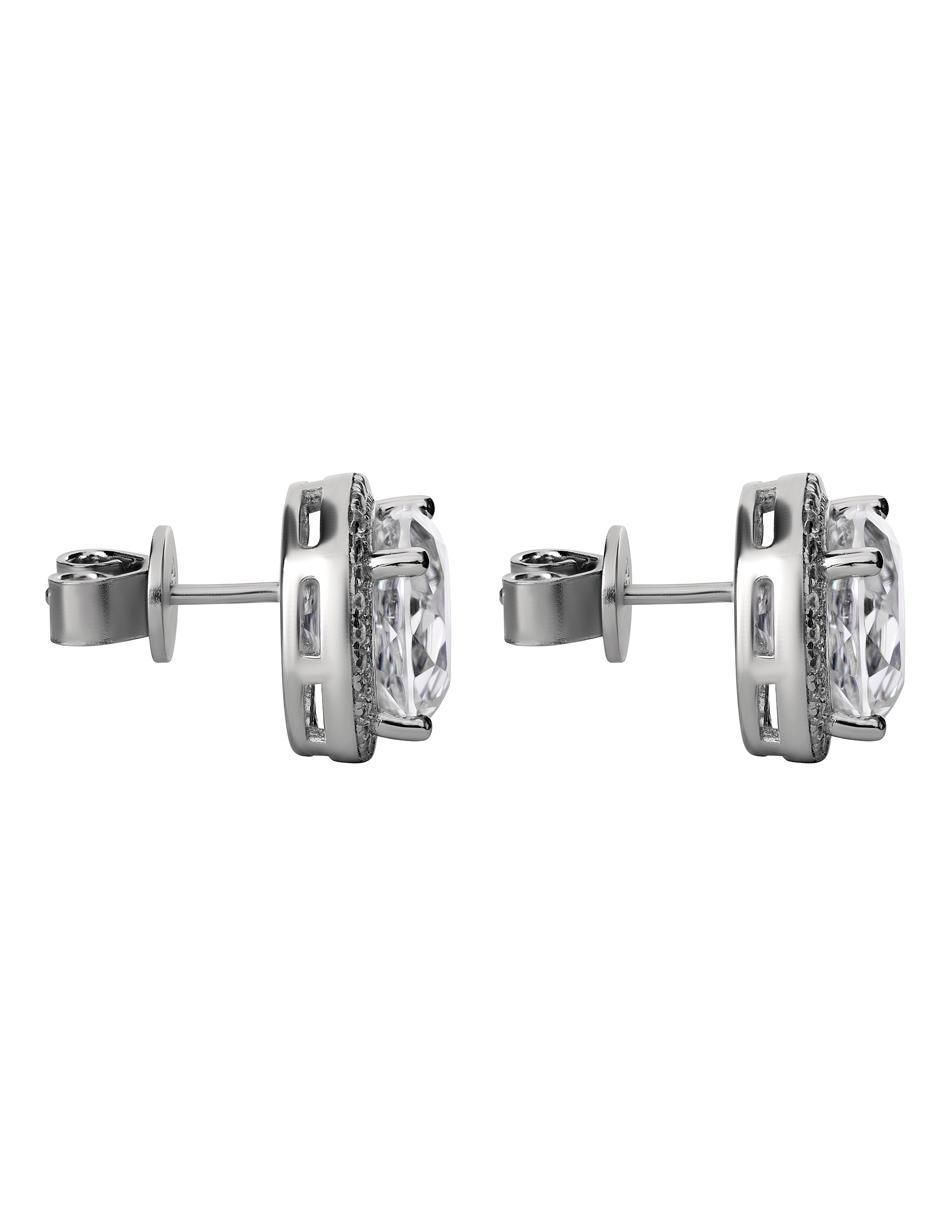 Broqueles circulares de plata p 925 con acabado brillante zirconia 3