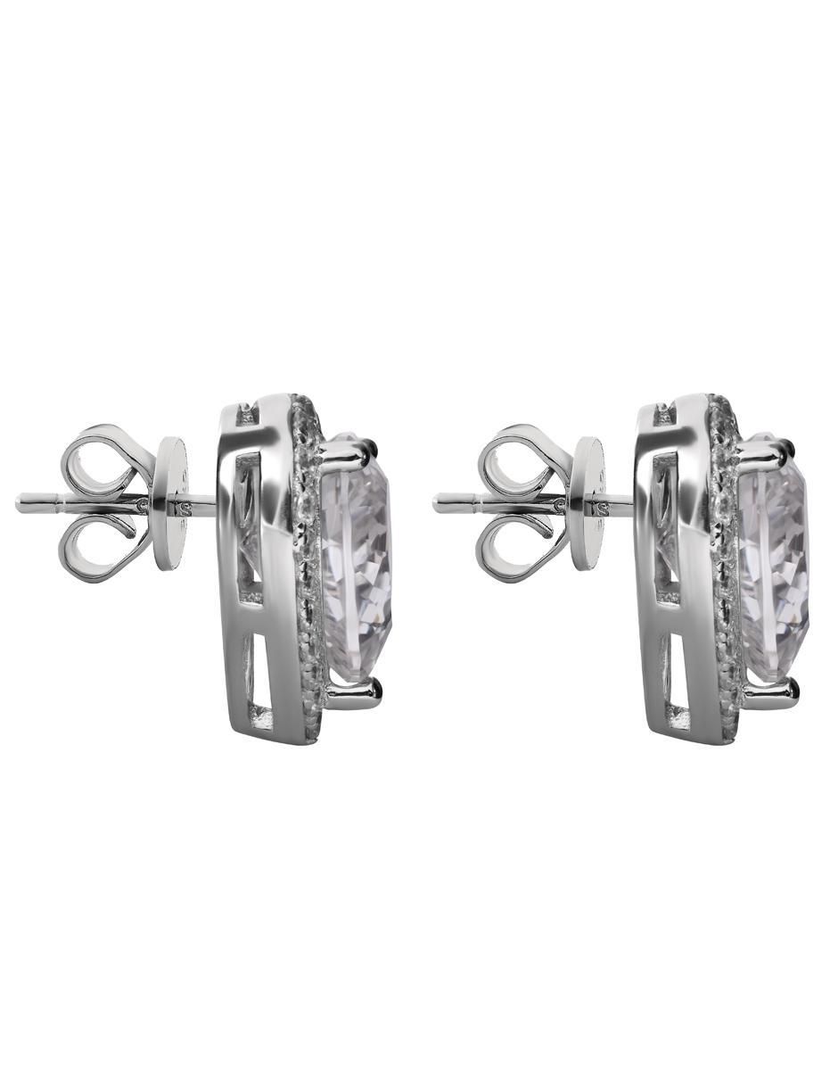 Broqueles de corazón de plata p 925 con acabado brillante zirconia 3